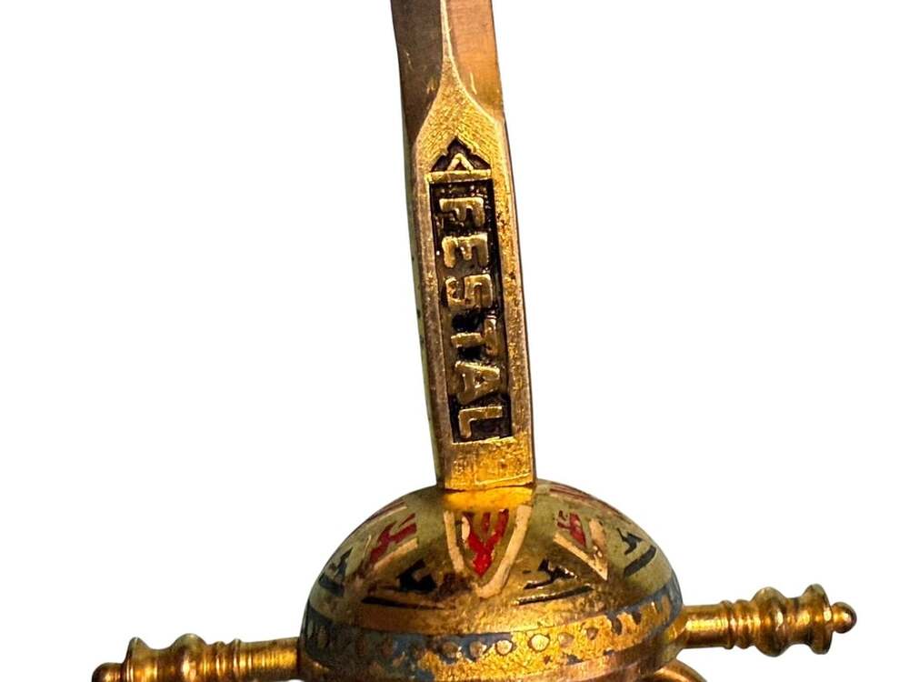 Festal Toledo Spain Vintage Sword Letter Opener Bronze Ornate